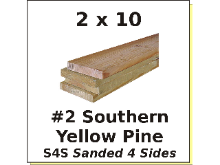 2 x 10 #2 Southern Yellow Pine S4S (Lengths)