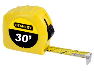 Retractable Measuring Tape, 1 In X 30 Ft