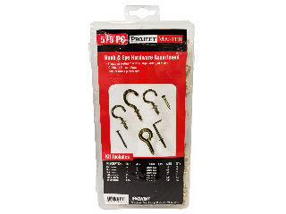 Project Master Small Hook & Eye Hardware Assortment, 575 Pc