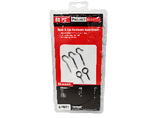 Project Master Large Hook & Eye Hardware Assortment,  80 Pc