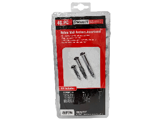 Project Master Hollow Wall Anchors Assortment, 40 Pc