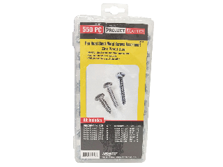 Project Master Pan Head Sheet Metal Screws Assortment, 550 Pc
