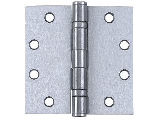Square Corner Satin Chrome Door Hinge, 4-1/2 In