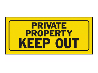 6 In x 14 In Plastic Sign: Private Property Keep Out