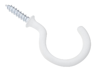 Cup Hooks Vinyl Coated (2) 1-1/2" V2020 White