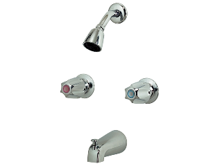 Two Chrome Handle Tub & Shower Faucet Set