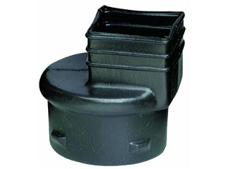 Plastic Corrugated Pipe Downspout Adapter, 3 In x 4 In