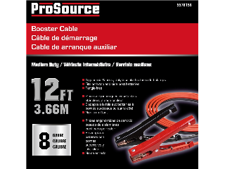 12 Ft Booster Cables 8 Gauge