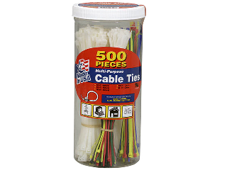 Multi Purpose Assorted Cable Tie, 500 Pack