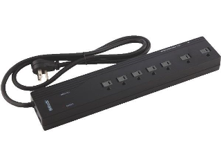 Plastic 7 Outlet  And Coax Surge Protector Strip
