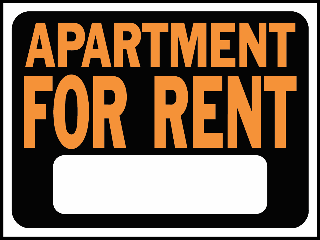 Sign 9 x 12 Plastic: Apartment For Rent