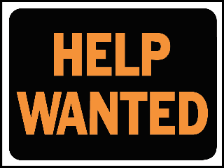 Sign 9 x 12 Plastic: Help Wanted