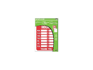 8-1/2 In x 12 In Plastic Sign: Business Hours