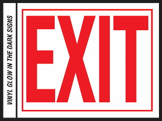 Sign 8 X 11 Vinyl 6" Red on White Letters: Exit