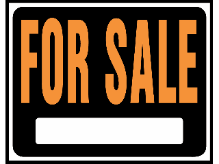 Sign 15 x 19 Plastic Orange/Black: For Sale