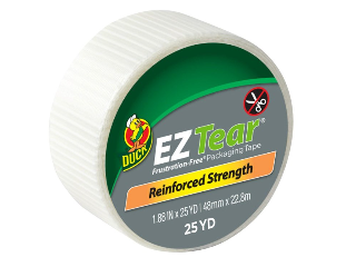 Duck EZ Tear Packing Tape, 1.88 In x 25 Yd