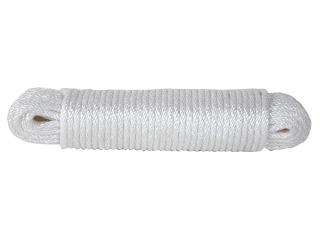 Solid Braid Poly Rope  1/4 In x 100 Ft White
