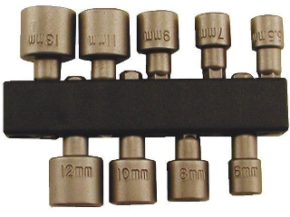 Metric 1/4 In Nutdriver Bit Set, 9 Piece