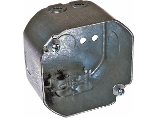 Deep Octagon Electrical Box With Romex Clamps, 4 In