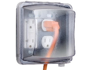 Weatherproof 2 Gang Outlet Cover, Clear