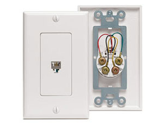 Standard Telephone Wall Jack And Plate, White