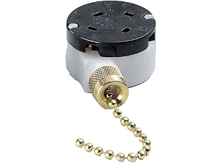 thumbnail image 2 of Leviton 10071-P Silver Pull Chain Canopy Replacement Fan Switch – 6 Lead Wire, New 2 of 6