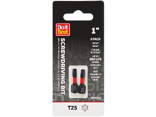T25 Torx Impact Ready Screwdriver Bit, 1 In (2-Pack)