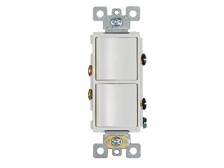 Single Pole Two-Rocker Switch 15 A, White