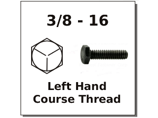 Left Hand Thread Hex Cap Screws 3/8-16,  Grade 5, (Lengths)