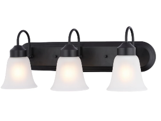 Boston Harbor Black Vanity 3 Light Fixture, 24 In