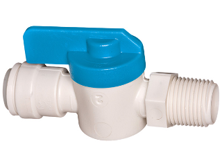 Quick Connect Union Stop Valve, 1/4 In OD x 1/4 In MPT