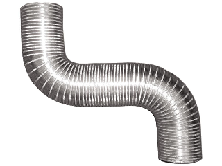 Aluminum Dryer Vent Hose With Clamps,  4 In x 8 Ft