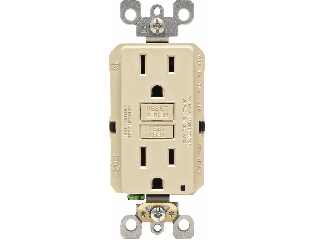 Smartlock GFCI Duplex Receptacle, 15 amp  Ivory