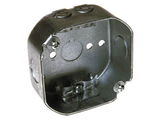 Octagon Electrical Box With Romex Clamps, 4 In