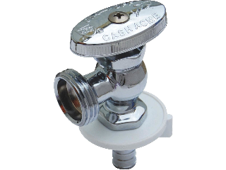 PEX Chrome Plated Angle Stop Valve, 1/2 In Barb x 3/4 In MHT