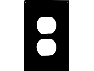 Black Duplex Receptacle Plate, 1 Gang