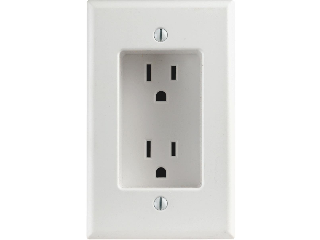 Leviton Recessed Duplex Outlet 15 amp White
