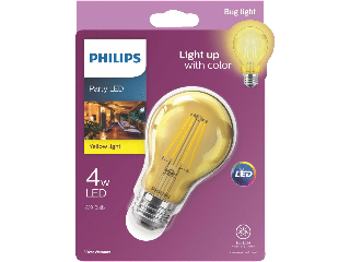 LED Yellow Bug A19 Light Bulb, 8 Watt