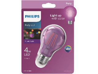 LED Purple A19 Party Light Bulb, 8 Watt