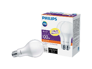 LED 18W Soft White A19 Light Bulb, 2 Pk