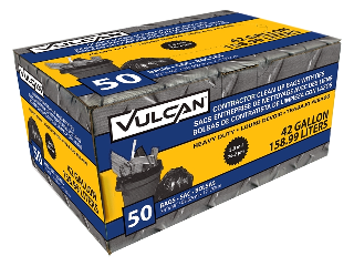 Vulcan Black Trash Bags 42 Ga, 50 Ct