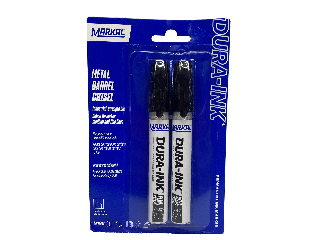 Dura Ink #25 Metal Barrel Black Permanent Marker, 2 Pk