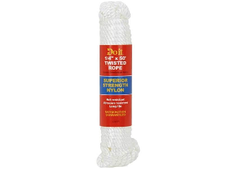 Twisted Nylon Rope 1/2 In x 50 Ft White
