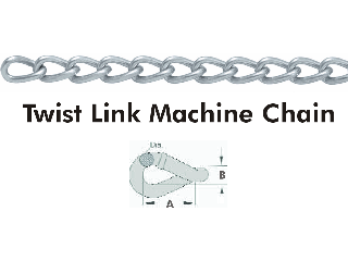 Twist Link Machine Chain #2/0 Zinc Pated