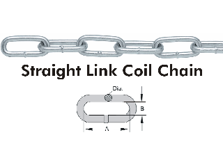 Straight Link Coil Chain #2 Zinc Plated