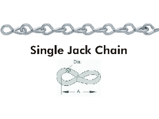 #10 X 100' SINGLE JACK CHAIN-ZINC PLATED  WLL 43 LBS.