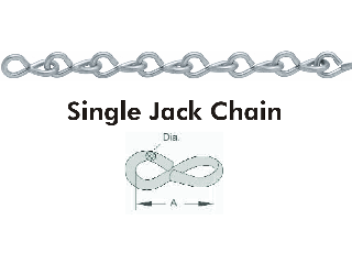 Single Jack Chain #10 Zinc Plated