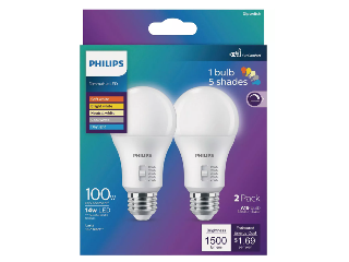 LED 100W Medium Dimmable A19 Light Bulb, 2 PK