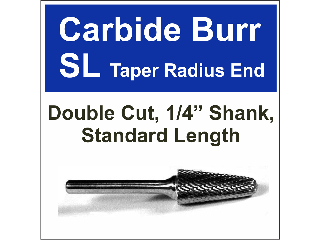 Taper Radius End Carbide Bur (Sizes)