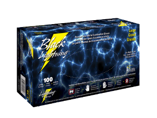 Black Lightning Powder Free Nitrile Gloves 100/box (Sizes)